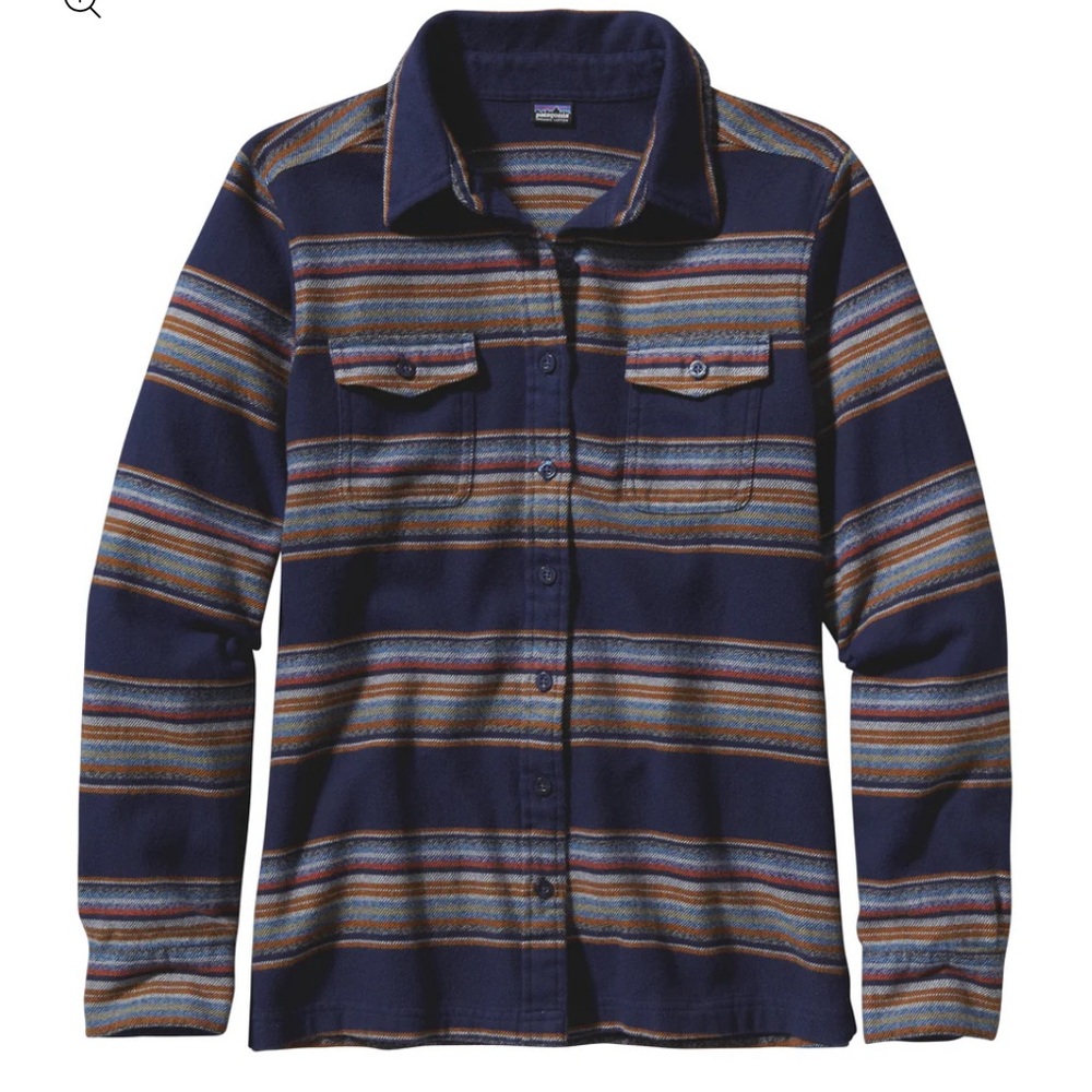 Patagonia Navy Striped Button-Down Shirt
